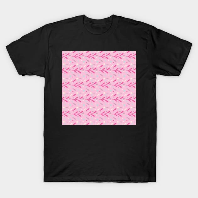 Retro Pink Blooms T-Shirt by greenoriginals